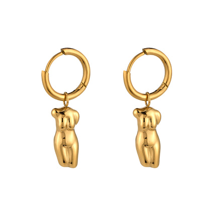 Aretes Broqueles Circular Con Forma De Modelo De Moda De Acero Inoxidable