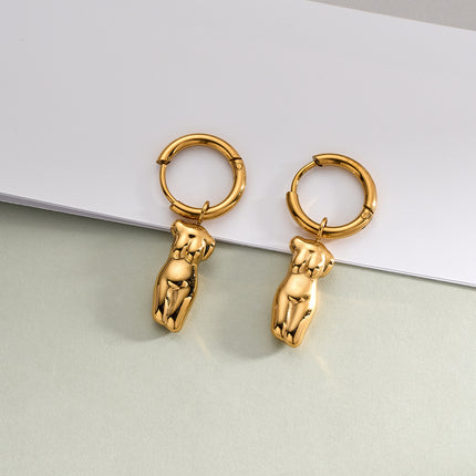 Aretes Broqueles Circular Con Forma De Modelo De Moda De Acero Inoxidable