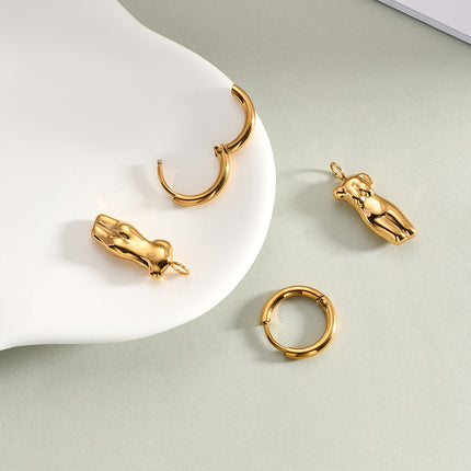 Aretes Broqueles Circular Con Forma De Modelo De Moda De Acero Inoxidable