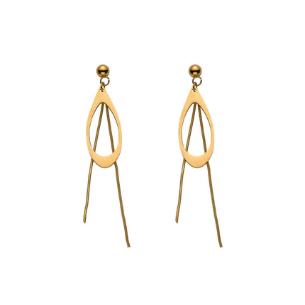 Aretes Broqueles De Corte Con Bolas De Acero Inoxidable Chapado En Oro 14K