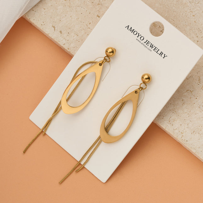 Aretes Broqueles De Corte Con Bolas De Acero Inoxidable Chapado En Oro 14K