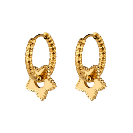 Aretes Broqueles De Acero Inoxidable Con Diseño De Aretes Estrella