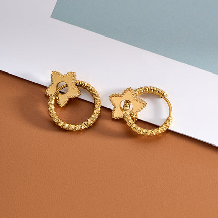 Aretes Broqueles De Acero Inoxidable Con Diseño De Aretes Estrella