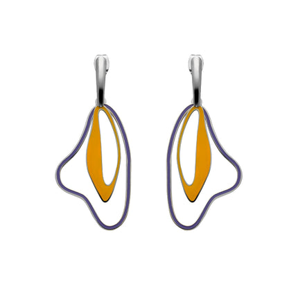 Aretes Broqueles De Acero Inoxidable Con Formas Irregulares Y Mezcla De Colores