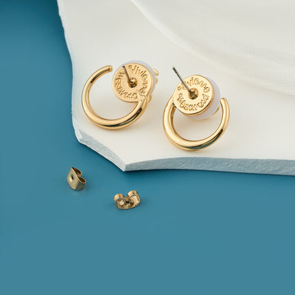 Aretes De Presión Para Mujer En Forma De Anillo Con Perlas De Lujo De Cobre