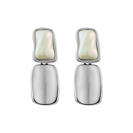 Aretes Largos Elegantes De Perlas Estilo Lujo De Cobre