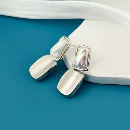 Aretes Largos Elegantes De Perlas Estilo Lujo De Cobre