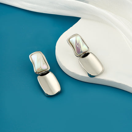 Aretes Largos Elegantes De Perlas Estilo Lujo De Cobre