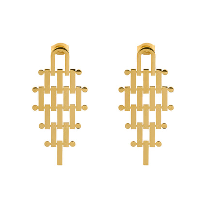 Pendientes Geométricos Clásicos De Lujo Estilo Europeo En Acero Inoxidable