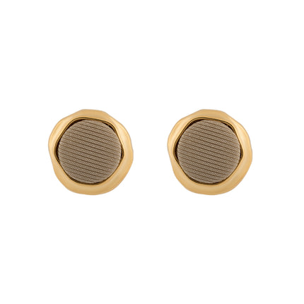 Aretes De Presión De Tela Con Diseño Vintage Y Estilo Elegante De Cobre
