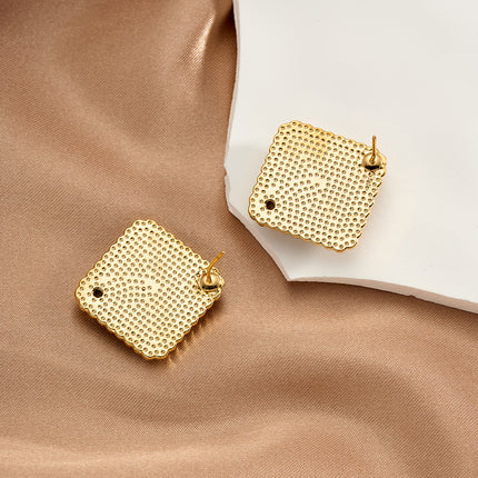 Aretes De Presión De Tela Con Diseño Vintage Y Estilo Elegante De Cobre