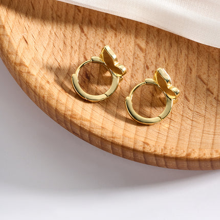 Aretes De Presión Mariposa Concha Ligera De Lujo Diseño Elegante De Cobre