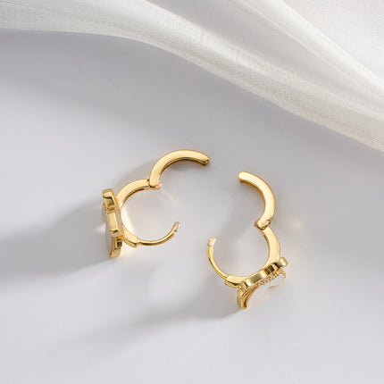 Aretes De Presión Mariposa Concha Ligera De Lujo Diseño Elegante De Cobre