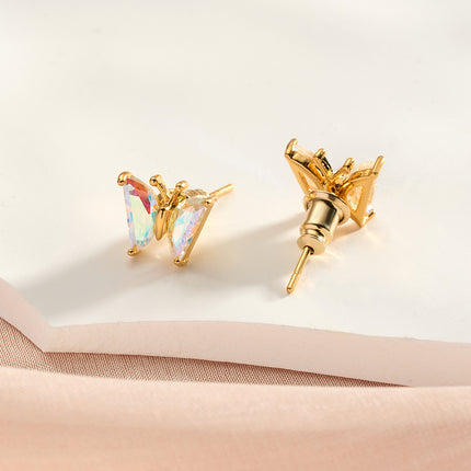 Aretes De Presión Mariposa Láser Diseño Moderno Y Elegante De Cobre