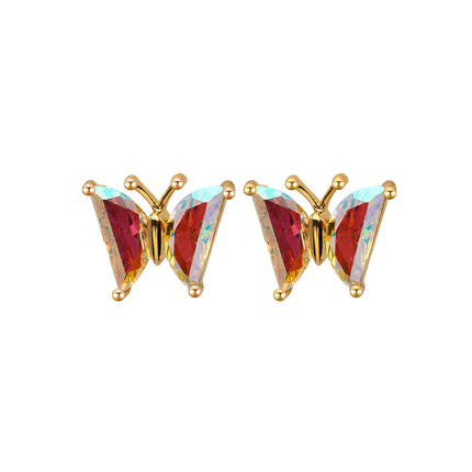 Aretes De Presión Mariposa Láser Diseño Moderno Y Elegante De Cobre