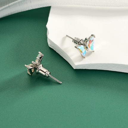 Aretes De Presión Mariposa Láser Diseño Moderno Y Elegante De Cobre