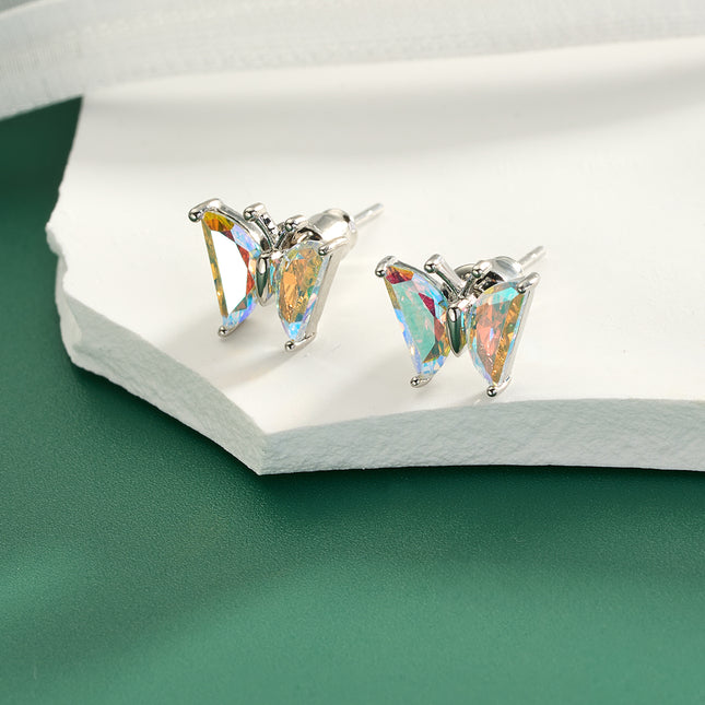 Aretes De Presión Mariposa Láser Diseño Moderno Y Elegante De Cobre