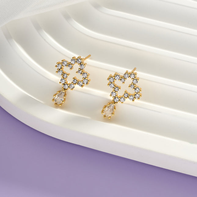 Aretes De Presión Diseño Elegante De Globo Con Zirconia De Cobre