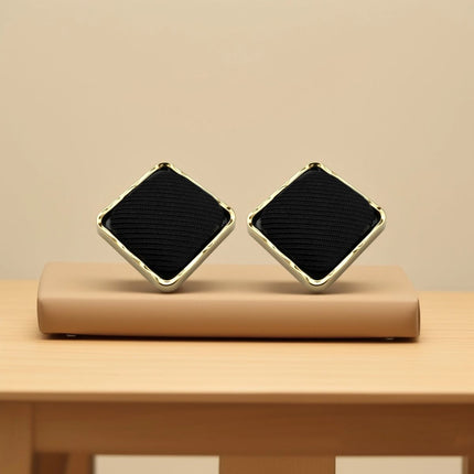 Aretes De Presión De Tela Con Diseño Vintage Y Estilo Elegante De Cobre