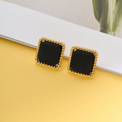 Aretes De Presión De Tela Con Diseño Vintage Y Estilo Elegante De Cobre