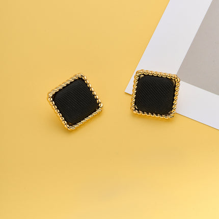 Aretes De Presión De Tela Con Diseño Vintage Y Estilo Elegante De Cobre