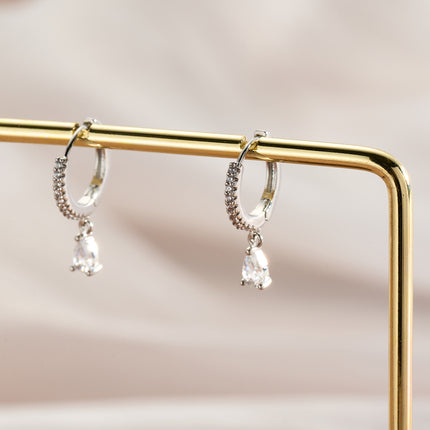 Pendientes Con Colgante De Aro Con Cristales De Agua En Cobre