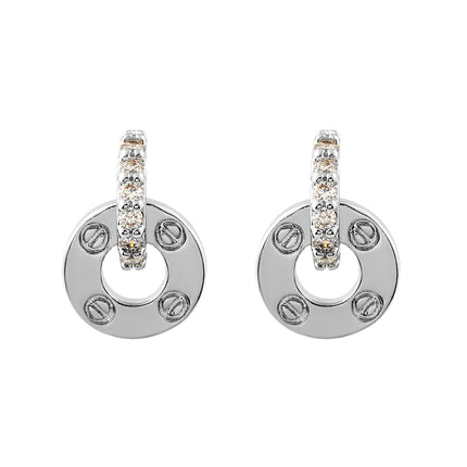 Aretes De Presión Con Diseño Estrella De Siete Puntas En Cobre