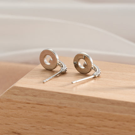 Aretes De Presión Con Diseño Estrella De Siete Puntas En Cobre