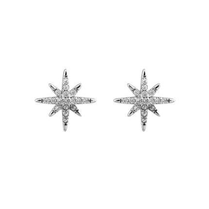Aretes De Presión Con Diseño Estrella De Siete Puntas En Cobre, Estilo Versátil
