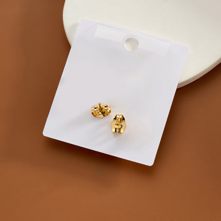 Aretes De Presión Con Diseño De Cobre Con Forma De Gota De Agua Y Circonitas