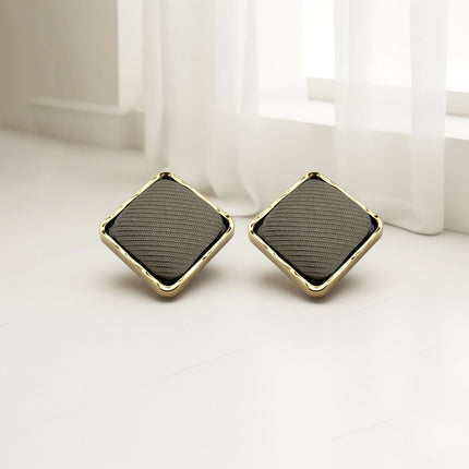 Aretes De Presión De Tela Con Diseño Vintage Y Estilo Elegante De Cobre