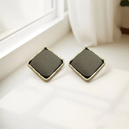 Aretes De Presión De Tela Con Diseño Vintage Y Estilo Elegante De Cobre