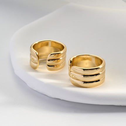 Aretes En Oro 14K Earcuff Ligera Diseño Minimalista Moda Para Mujer