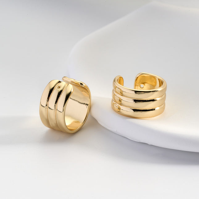Aretes En Oro 14K Earcuff Ligera Diseño Minimalista Moda Para Mujer