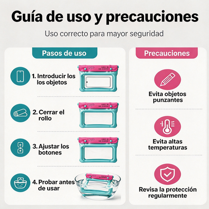 Bolso bandolera impermeable flotante para móvil, Funda bolsa celular universal gran capacidad táctil, correa ajustable para playa, rafting y piscina