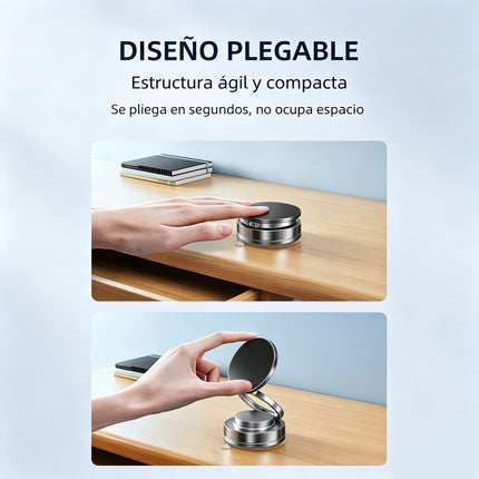 Mini Soporte Magnético al Vacío para Celular, Estable Plegable Portátil, Ángulo Ajustable, Soporte para Coche Auto Doméstico