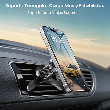 Soporte Magnético para Celular de Ventilación de Auto Coche, Giro 360°, Gancho Metálico Antideslizante Estable