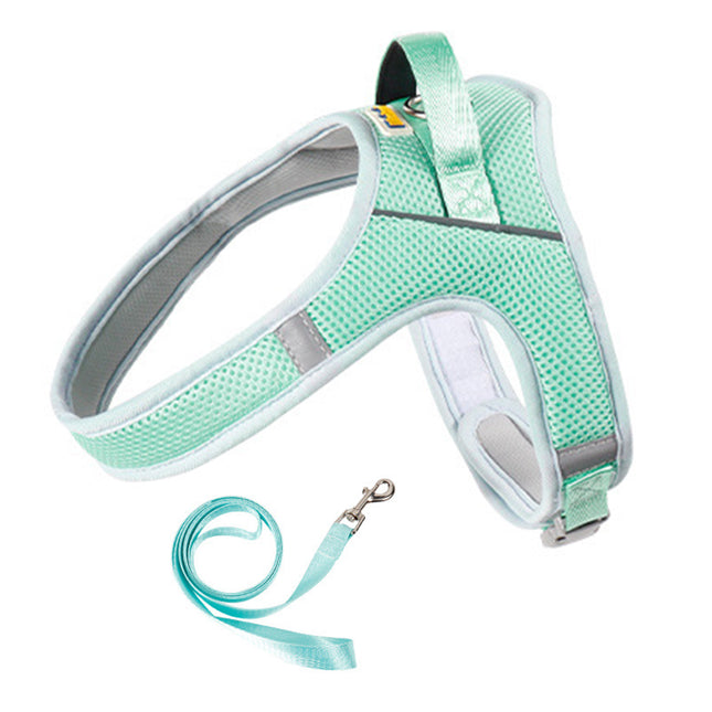 Arnés Reflectante para Perro con Correa, Ajustable Arnés de Pecho de Estilo Silla de Montar, Transpirable Antitirones para Paseos Diarios