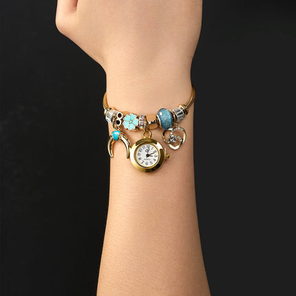 Pulsera De Acero Inoxidable Con Colgantes De Reloj De Cuarzo Elegante Casual