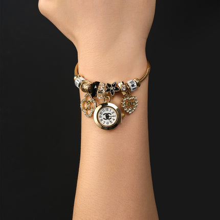 Pulsera De Acero Inoxidable Con Colgantes De Reloj De Cuarzo Elegante Casual