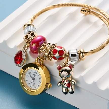 Pulsera De Acero Inoxidable Con Colgantes De Reloj De Cuarzo Elegante Casual
