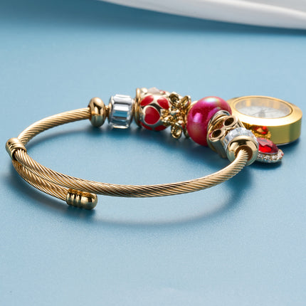 Pulsera De Acero Inoxidable Con Colgantes De Reloj De Cuarzo Elegante Casual
