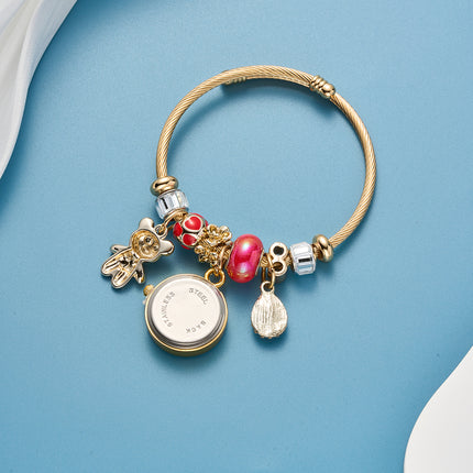 Pulsera De Acero Inoxidable Con Colgantes De Reloj De Cuarzo Elegante Casual