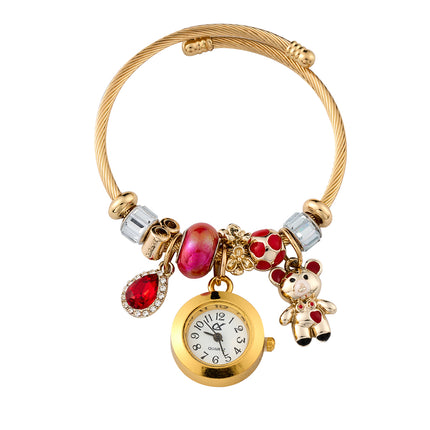 Pulsera De Acero Inoxidable Con Colgantes De Reloj De Cuarzo Elegante Casual