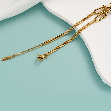 Pulsera De Cadena De Acero Inoxidable Con Colgante De Corazón Blanco