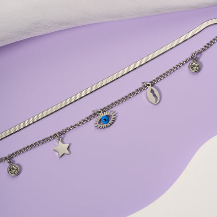Pulsera De Cadena Con Ojo Diablo De Acero Inoxidable Diseño Único