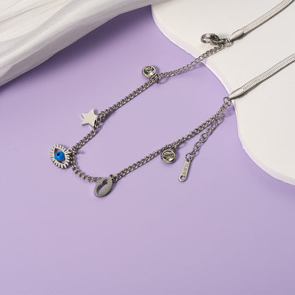 Pulsera De Cadena Con Ojo Diablo De Acero Inoxidable Diseño Único