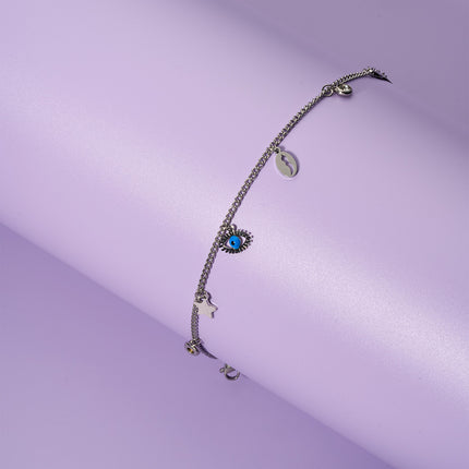 Pulsera De Cadena Con Ojo Diablo De Acero Inoxidable Diseño Único