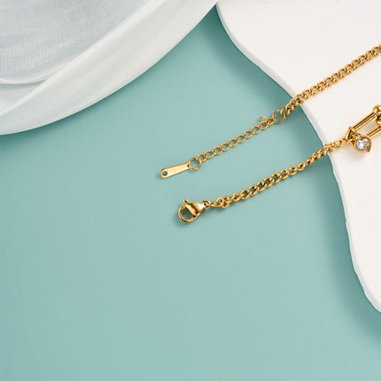 Pulsera De Acero Inoxidable De Cadena Con Colgante De Flor Blanca