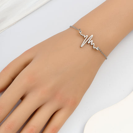 Pulsera De Acero Inoxidable Con Detalles De Acabado Mate Estilo Elegante